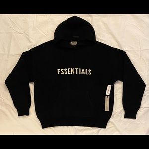 FOG - FEAR OF GOD Essentials Black Knit Sweater XL